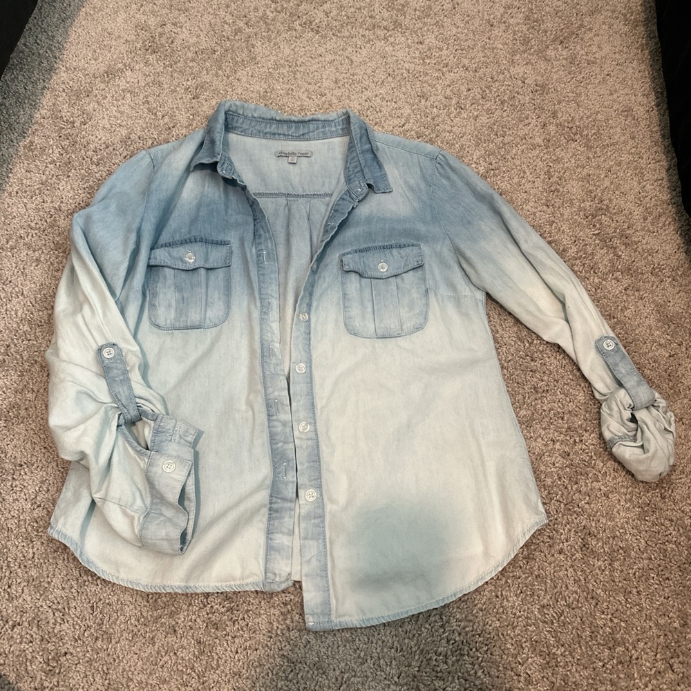 Blue Ombre Button-Up Shirt